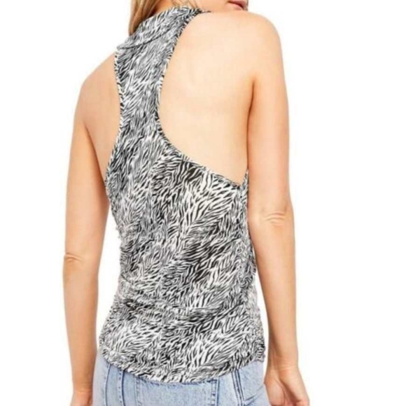 Free People Coco Animal Print Tank Top in Black/White - Picture 2 of 11